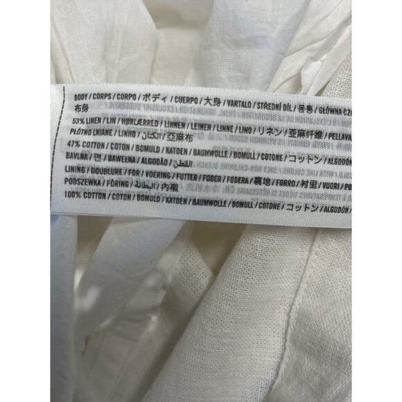 Abercrombie & Fitch White Linen-Blend Midi Skirt | Minimalist Resortwear with Si - Picture 5 of 8